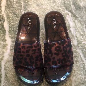 Jcrew jelly slides in tortoise shell NWOT